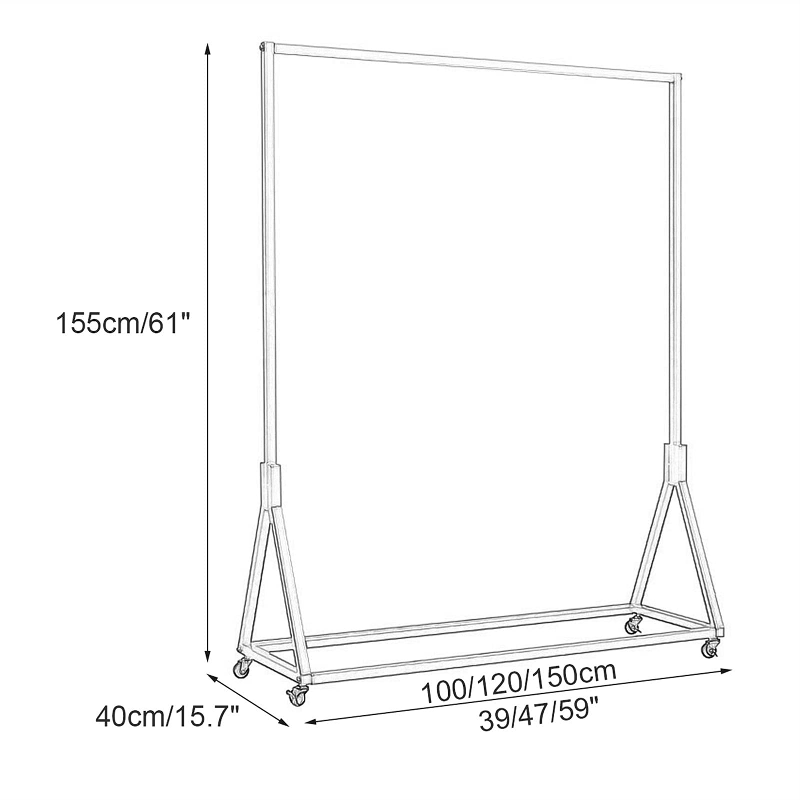 Amazon｜ハンガーラック おしゃれ 金属製 キャスター付き 棚付き 大
